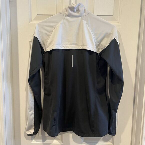 Nike Lightweight Medium Gray & White Full Zip Running Track Jacket Women's - Picture 3 of 12